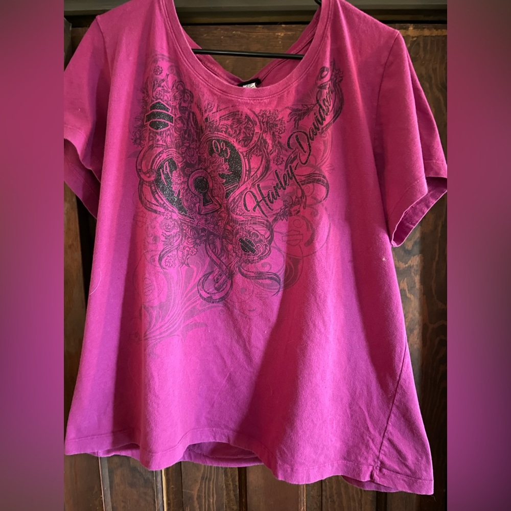 Harley Davidson Women’s T-Shirt Dark Pink 3X